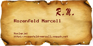 Rozenfeld Marcell névjegykártya